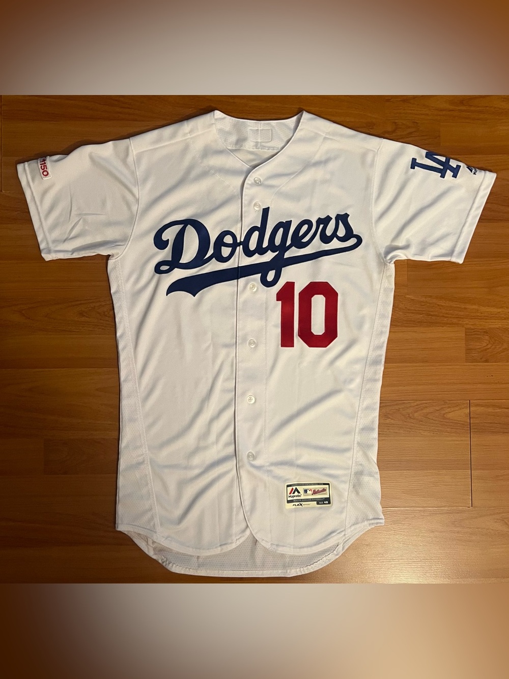 Men's Dodgers Justin Turner Majestic Home Flex Base Authentic Collection Jersey